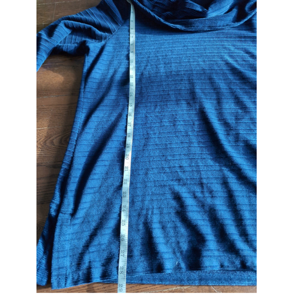 T by Talbots Navy Blue Velvet Corduroy Shawl Turtle Collar Sweater Women Sz 1X - Picture 6 of 7